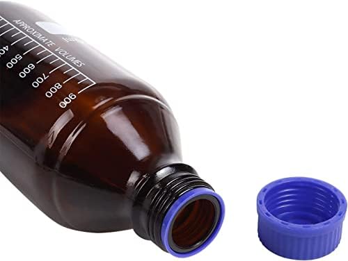 אחסון מדיה במעבדת בסטיין בקבוקי ענבר חום מיכל זכוכית מדורגת GL45 כובע בורג אטום דליפה רב-תכליתית למדעית | חבילה